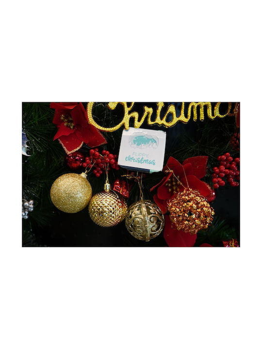 Set 28 Ornamente De Crăciun Pentru Brad Tip Glob Cupru Aurit Din Polistiren Cu Sclipici Finisaj Cutie 18 Cm Adâncime X 22 Cm Înălțime X 18 Cm Lungime