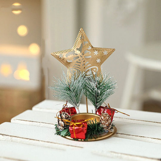 Alista Home Christmas Metal Candlestick Gold 13x8.3cm