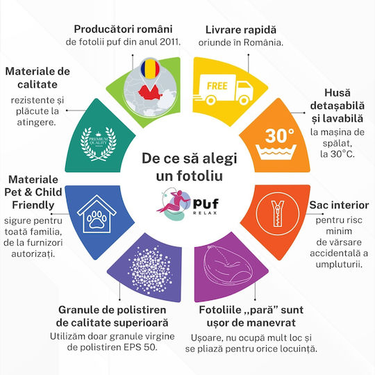 Παιδικό Πουφ Πολύχρωμο 70x60x65εκ.