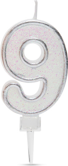 Number 9 Cake Candle Anniversary Party Decoration 6.5 X 4 Cm