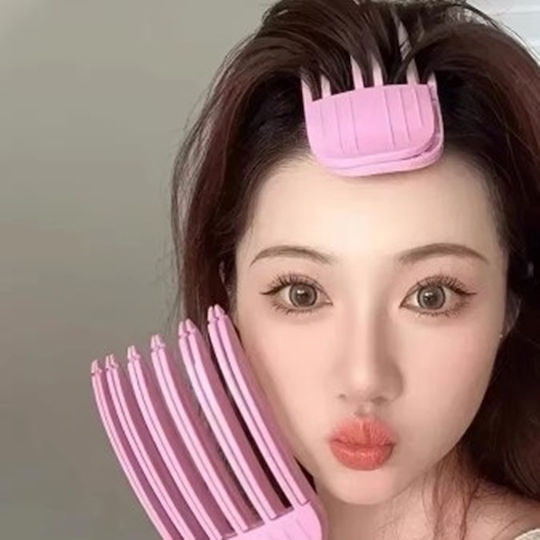 Clip-type Root Bangs Volume Clip 6 Teeth Pink