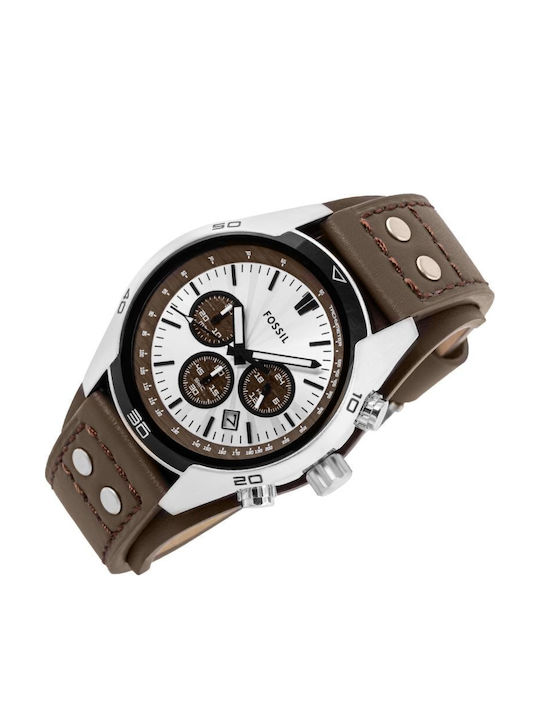 Fossil Ανδρικό Ρολόι 45mm Χρονογράφος Μπαταρίας με Μαύρο Μεταλλικό Μπρασελέ
