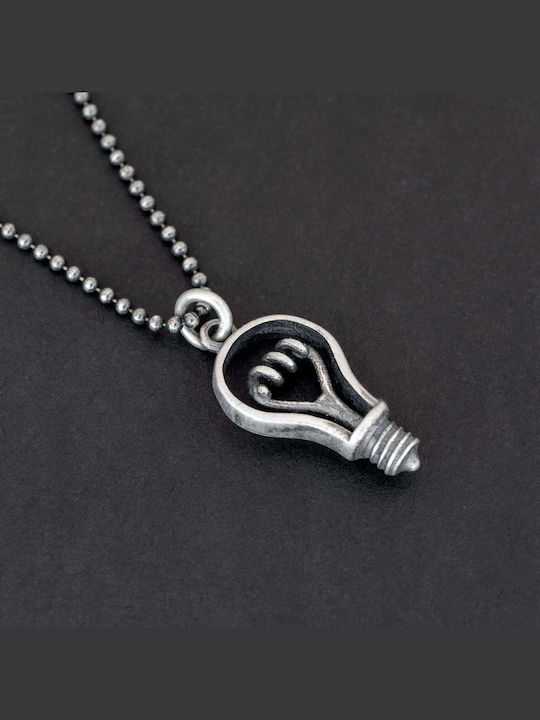 Men's Pendant Gloom Handmade Silver 925 Cord Faux Leather 60cm