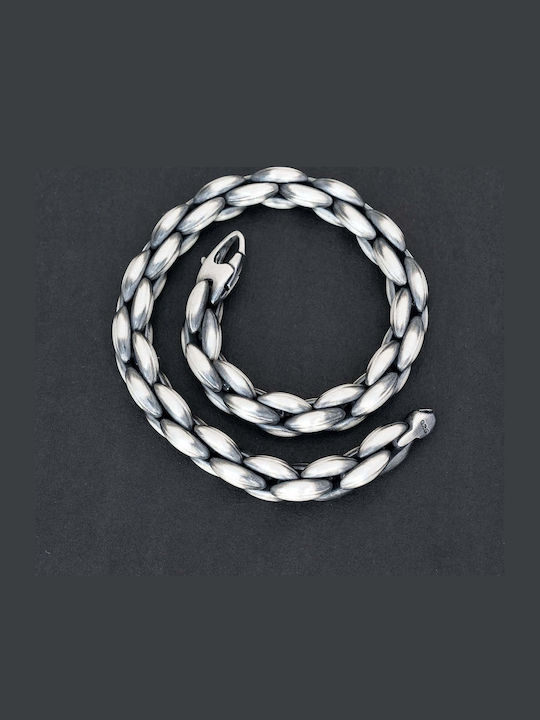 Men's Bracelet Chain Snake Handmade Silver 925 21cm