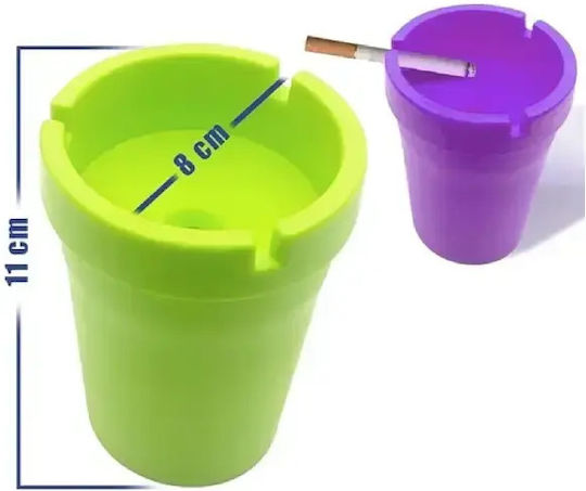 Plastic Car Ashtray Purple