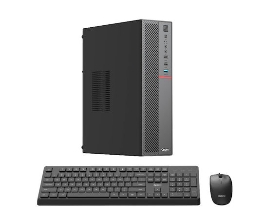 OptimX T5 SFF + Monitor 27" FHD + Kit Tastatură și Mouse cu Fir Recondiționat Grad A (Core i3-9100/8GB/256GB SSD/W11 Pro)
