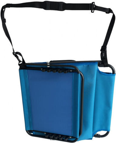 Solart Blue Foldable Steel Beach Sunbed with Shader 129x61x61cm
