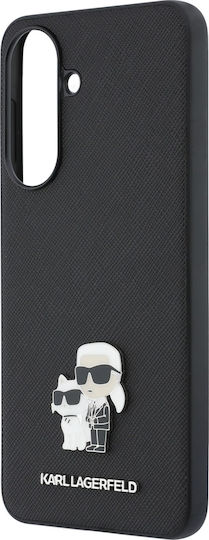 Karl Lagerfeld Saffiano Metallisches Logo Karl+&choupette Samsung Galaxy A57 5G Schwarze Handyhülle