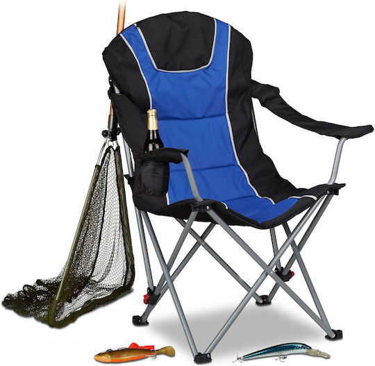 Relaxdays Strandstuhl Blau 108x72x90cm