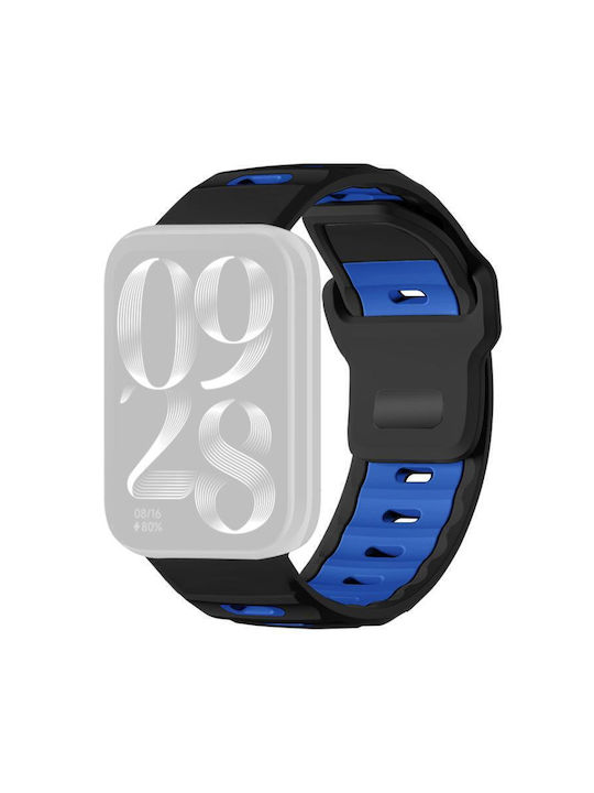 Xiaomi Band 9 Pro Redmi Watch 6 5 Xdfind Flat-head Dual-color Silicone Watch Band Black+royal Blue
