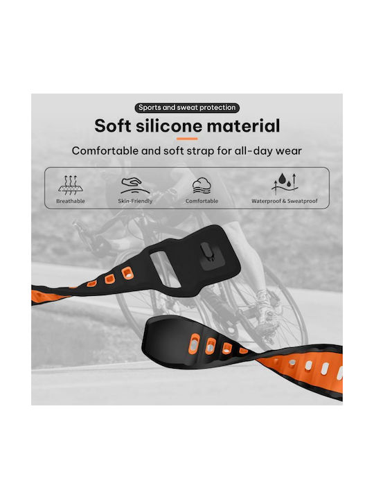 Xiaomi Band 9 Pro Redmi Watch 6 5 Xdfind Flat-head Dual-color Silicone Watch Band Black+orange