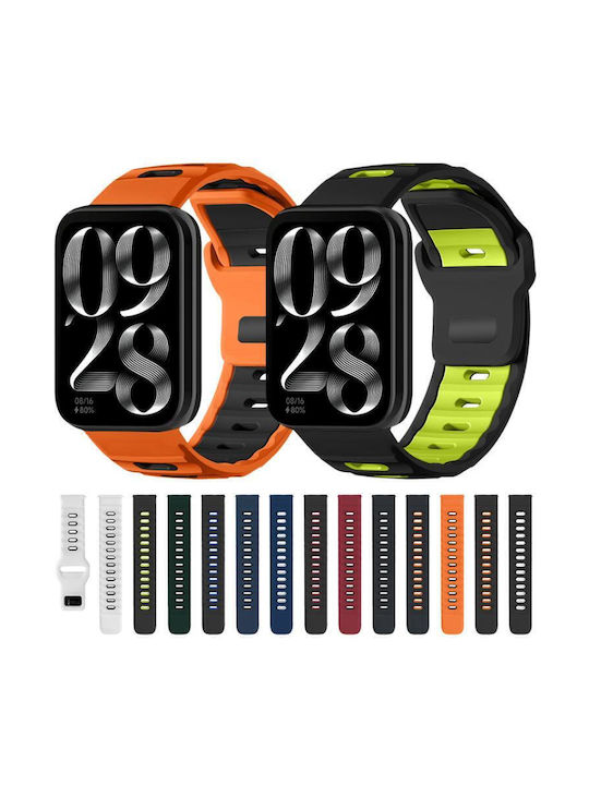Xiaomi Band 9 Pro Redmi Watch 6 5 Xdfind Flat-head Dual-color Silicone Watch Band Navy Blue+white