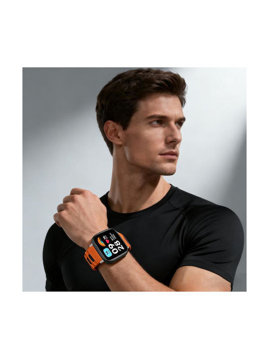 Redmi Watch 3 Active Watch 3 Lite Xdfind Flat-head Dual-color Silicone Watch Band Orange+black