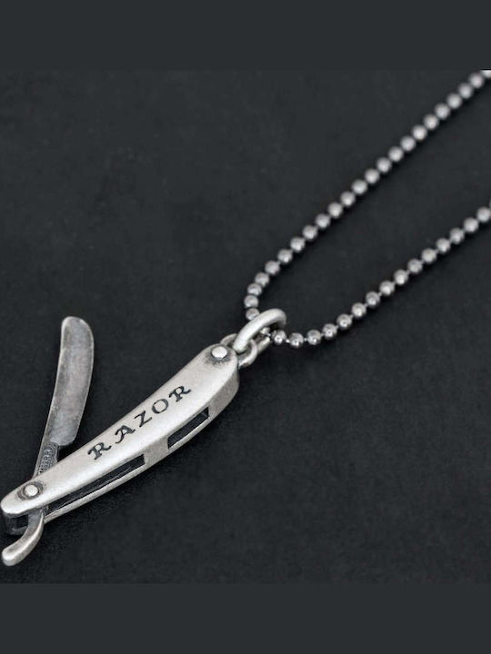 Men's Pendant Faltseta Handcrafted Silver 925 Cord Faux Leather 60cm