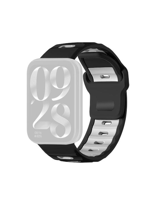Xiaomi Band 9 Pro Redmi Watch 6 5 Xdfind Flat-head Dual-color Silicone Watch Band Black+white