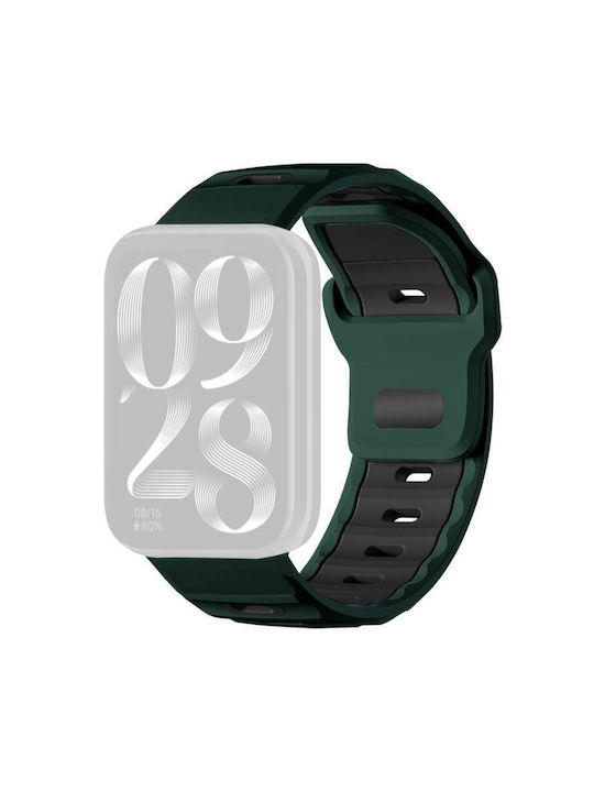 Xiaomi Band 9 Pro Redmi Watch 6 5 Xdfind Flat-head Dual-color Silicone Watch Band Wilderness Green+black