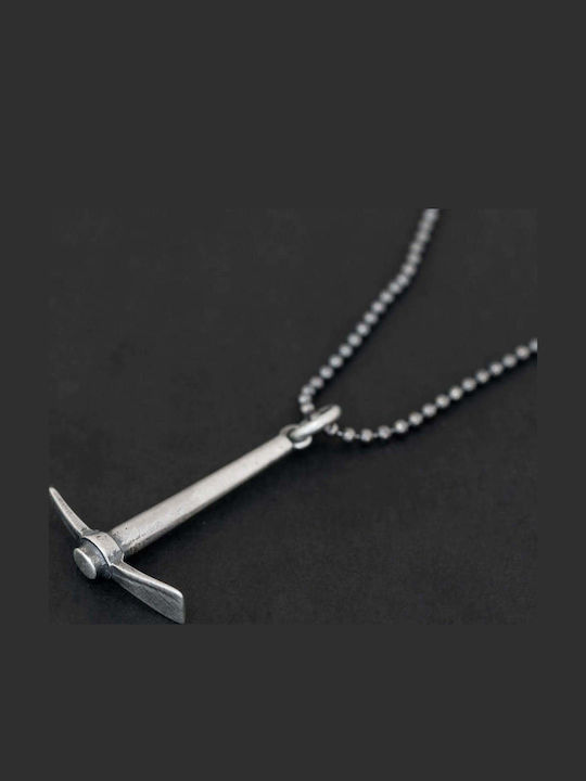 Männerschmuck Halskette Handgefertigt Aus Silber 925 Mit Kordel Und Kunstleder 55cm