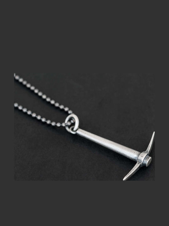 Männerschmuck Halskette Handgefertigt Aus Silber 925 Mit Kordel Und Kunstleder 55cm
