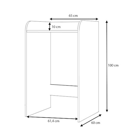 Megapap Toren Ντουλάπι Μπάνιου Πλυντηρίου 65x60x100cm