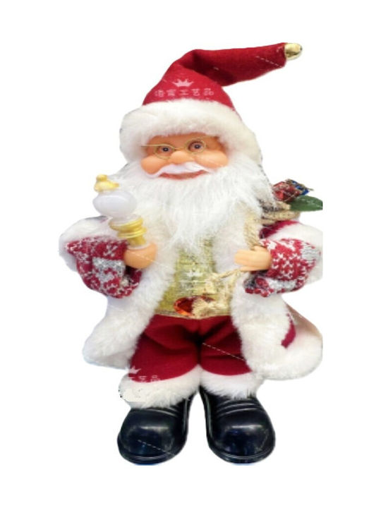 Moș Crăciun Decorativ cu Muzică și Mișcare Roșu 12x30x10 cm