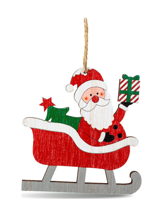 Dekorativer Weihnachtsmann Beiger Holz 21,5x11,5cm