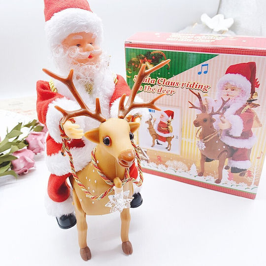 Dekorative Weihnachtsmänner Rote mit Rentier 28x21x10cm
