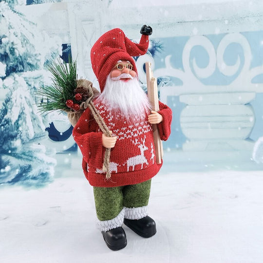 Plush Decorative Christmas Santa Red Plastic 10x30x17cm