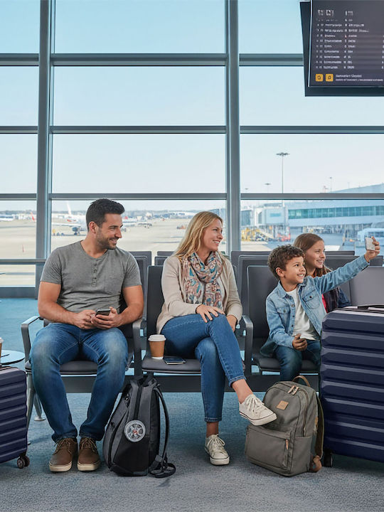 Relaxdays Reise Koffer Dunkelblau/Schwarz Set 2 Stück
