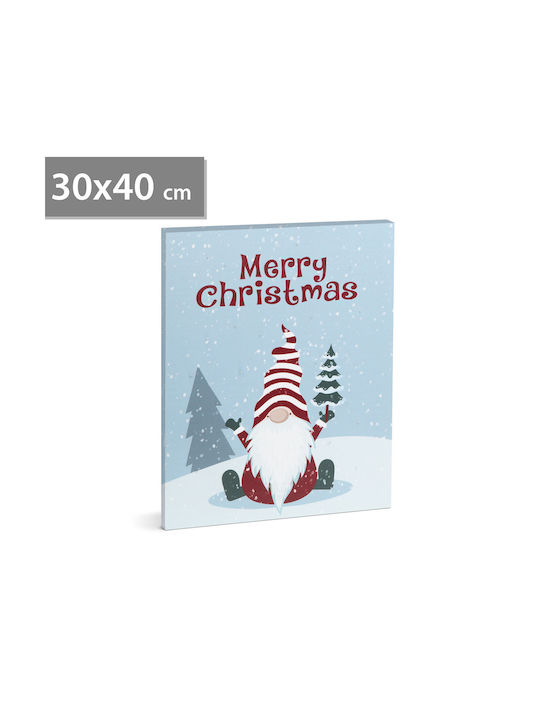 LED Weihnachtsgemälde 40 x 30 cm Wanddekoration mit Cool White Licht 2 x AA Batterien