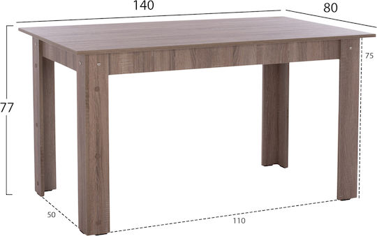 Esszimmermöbel-Set Sonama Mit 4 Stücken 140x80cm Esszimmermöbel-Set Sonama Mit 4 Stücken 140x80cm