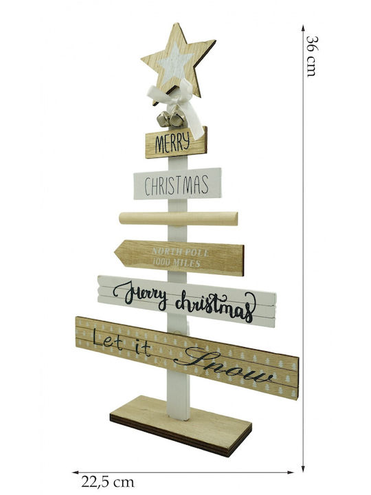 Mesaje De Crăciun Pentru Decor De Masă Împodobit Crem-Alb Din Lemn 22,5 Cm X 36 Cm Interior Alista Home