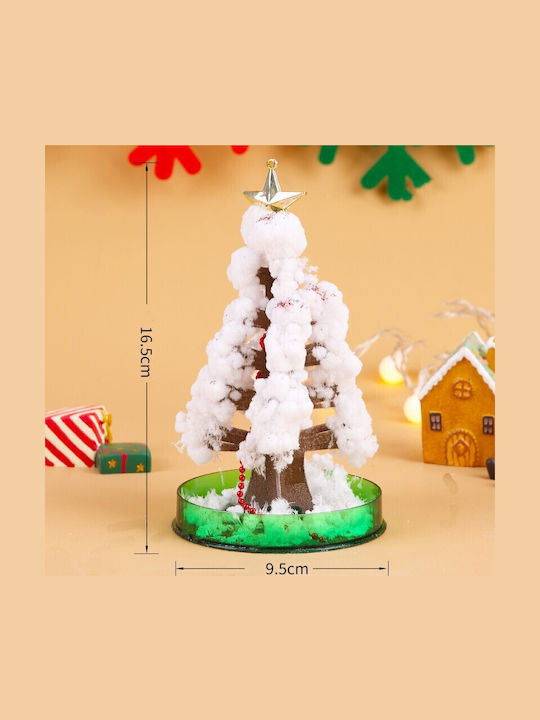 Copac De Crăciun Flippy Magic Cu Flori Din Hârtie Creștere Lentă În 8-24 H Ornament De Crăciun 16.5 X 9.5 X 9.5 Cm Alb