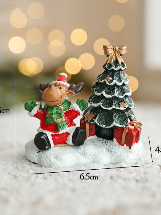 Ornament De Rășină De Crăciun Model Brad De Crăciun Ren Flippy Decorațiune De Birou De Crăciun 6 5 X 6 5 X 4 Cm Roșu Verde