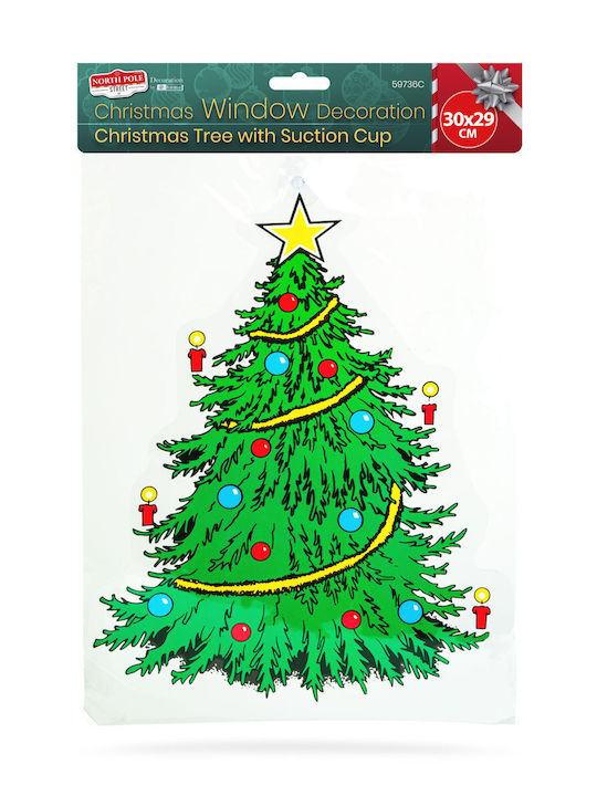 Christmas Window Decoration 30x29 Cm Christmas Tree Design Suction Cup Ornament
