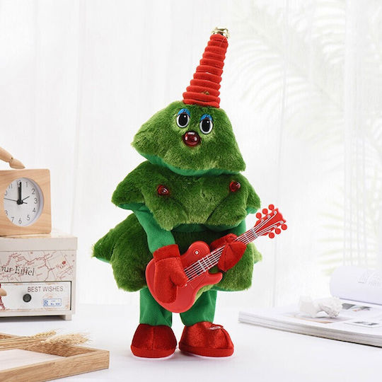 Dancing Singing Little Christmas Tree Flippy Christmas Decoration Interactive Toy Guitar Lights 25 Cm Height Green