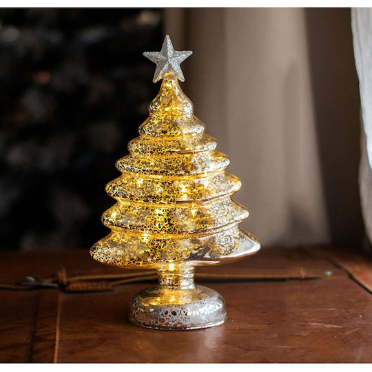 Christmas Decoration Flippy Tree Star Model Glass Lights 3 Aa Batteries 22 X 9 Cm Gold