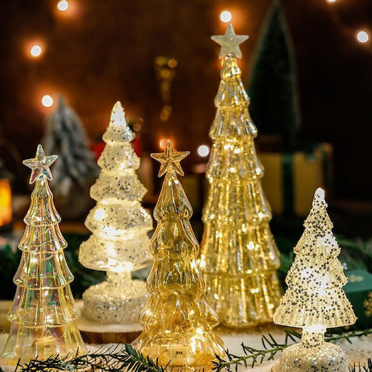 Christmas Decoration Flippy Tree Star Model Glass Lights 3 Aa Batteries 22 X 9 Cm Gold