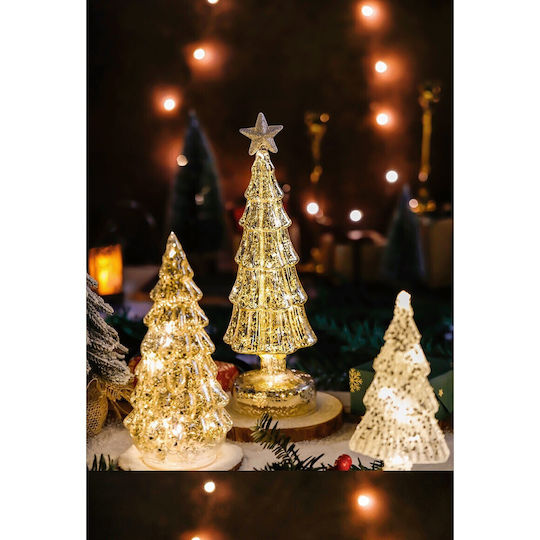 Christmas Decoration Flippy Tree Star Model Glass Lights 3 Aa Batteries 24 X 8 Cm Gold