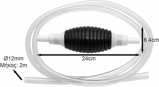 Manual Fuel Transfer Pump Bulb Hose 2m 2 Clamps Yn-gasp