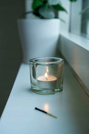 Aura Glass Tealights in White Colour (Up to 4.5 Hours Duration) 30 Pieces
