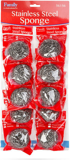 Set 10 Scrub Pads Ø 7.3 Cm Pots Stoves Strong Abrasive Effect Bathroom Kitchen