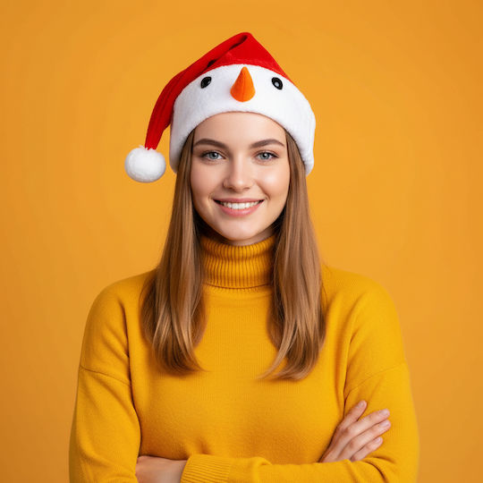Santa Hat 30x45 Cm Snowman Design Textile Material