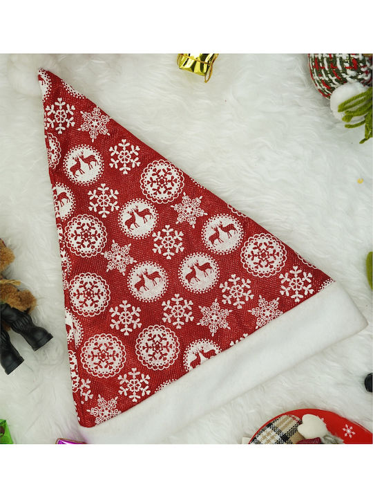 Pălărie Moș Crăciun Alista Home Ornament Fulgi De Zăpadă Sclipici Roșu O Mărime Material Textil