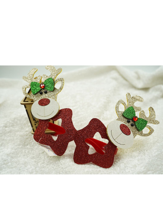 Christmas Party Glasses Star Reindeer Shape Red Plastic Polyester Alista Home