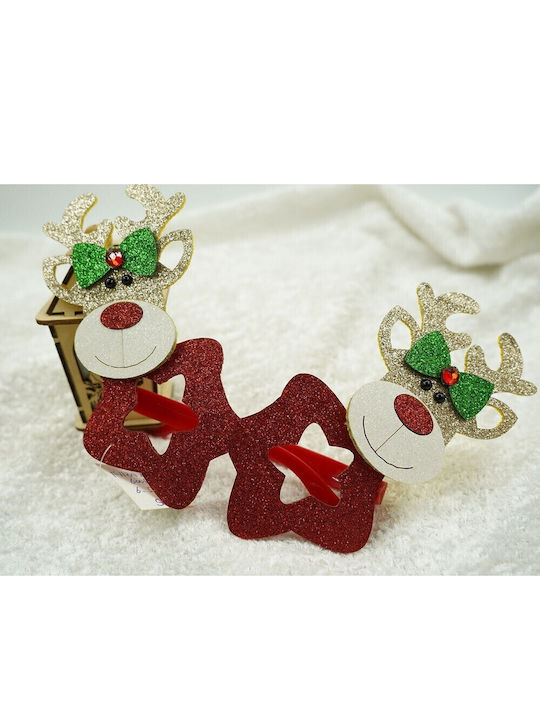 Christmas Party Glasses Star Reindeer Shape Red Plastic Polyester Alista Home