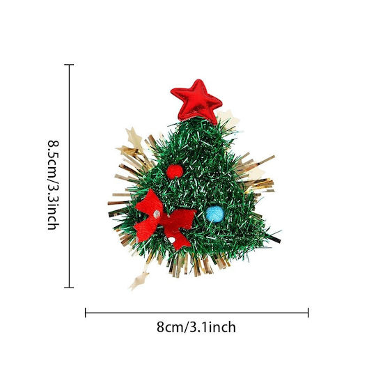 Agrafă De Păr Flippy Temă De Crăciun Model Brad Material 8,5 X 8 Cm Multicolor