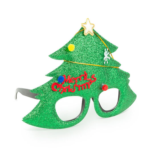 Ochelari Petrecere De Crăciun Model Brad Crăciun Fericit Plastic 20x15 Cm