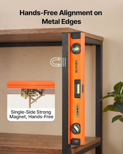 Vevor Set of Magnetic Spirit Levels 4 Pieces Aluminum I-Beam 400 600 900 1200 Mm 3 Vials Hanging Hole Jxspc48inch3y2wib001v0