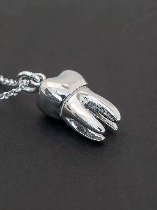Männerschmuck Halskette Handgefertigtes Silber 925 Kordel Techno-Leder 55cm