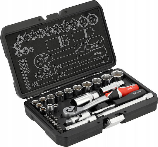 Set Chei 34 Piese 1/4" 3/8" Yato